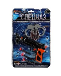 Набор оружия спецназ пистолет с присосками, блист.21,5*33*5см ИГРАЕМ ВМЕСТЕ в кор.2*120шт