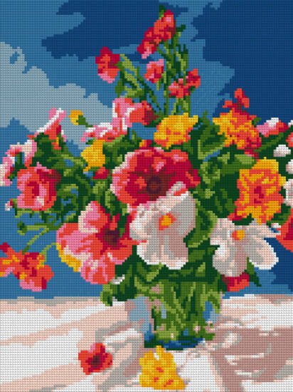 Ам-063 Алмазная мозаика 30*40 см (полное заполнение) "Яркие маки"