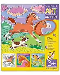 АРТ. Трафареты. Быстроногие лошадки. 3 пластиковые основы