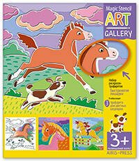 АРТ Галерея (Айрис) АРТ. Трафареты. Быстроногие лошадки. 3 пластиковые основы