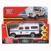 Машина металл land rover defender полиция 12см,откр.двери,инерц.,белый в кор. Технопарк в кор.2*36шт