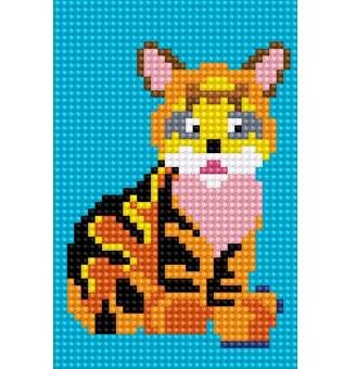 Алмаз. мозаика (класс.) 10х15 см, с подр., с полн. заполн. (12 цв.) ТИГР (AC1005)