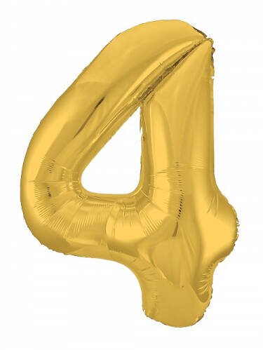 Шар Agura Slim золото цифра 4 (40''/102 см) 754634