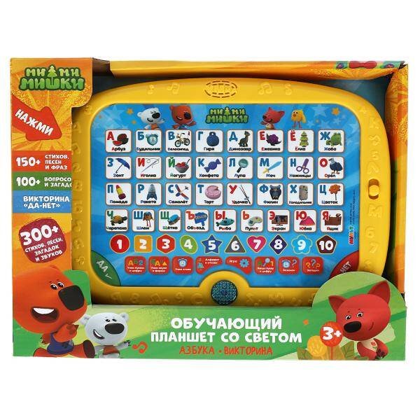 Обучающий планшет Ми-ми-мишки 300 стихов,песен,загадок,звуков.азбука.свет.кор.бат Умка в кор.48шт