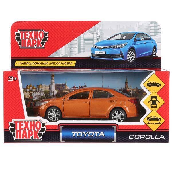 Машина металл TOYOTA COROLLA, длина 12см, открыв. двери, инерц, золотой, Технопарк в кор.2*36шт