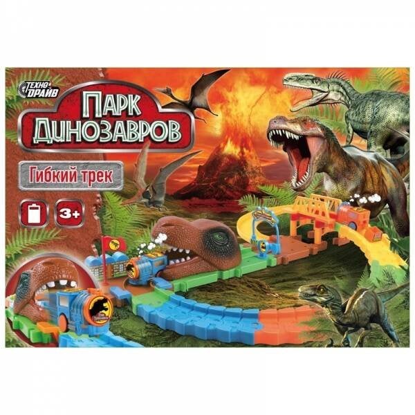 ТРЕКИ (Умка) Трек гибкий ПАРК динозавров на бат., кор.39*27*7,5см ТЕХНОДРАЙВ в кор.2*12шт
