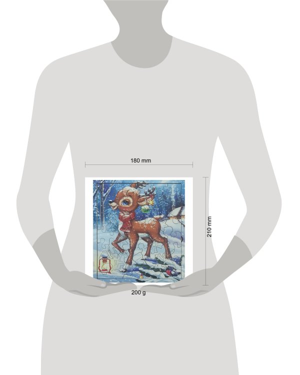 Игрушка развивающая для детей старше трех лет пазл "ОЛЕНЁНОК". Зимняя коллекция (40 дет.)