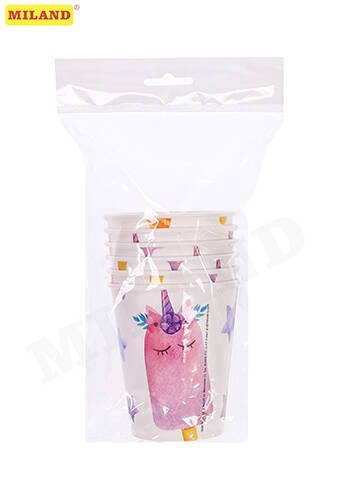 Еврослот (MILAND) Стаканы бумажные Единороги-сладости (250 мл, 6 шт) еврослот ЕВ-7455
