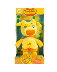 Игрушка мягкая Оранжевая корова Зо, 22см, муз. чип, в кор. Мульти-пульти в кор.12шт