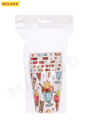 Еврослот (MILAND) Стаканы бумажные Мороженое (250 мл, 6 шт) еврослот ЕВ-7457