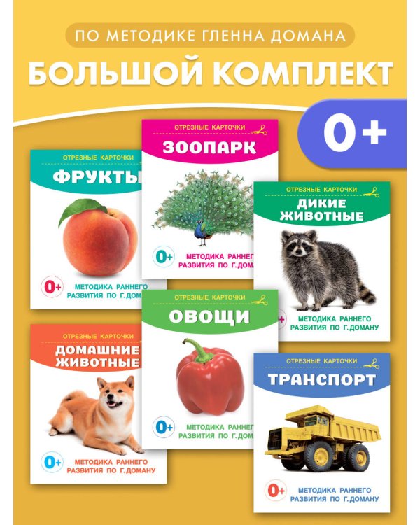 Развивающие карточки Домана для малышей комплект из 6 книг