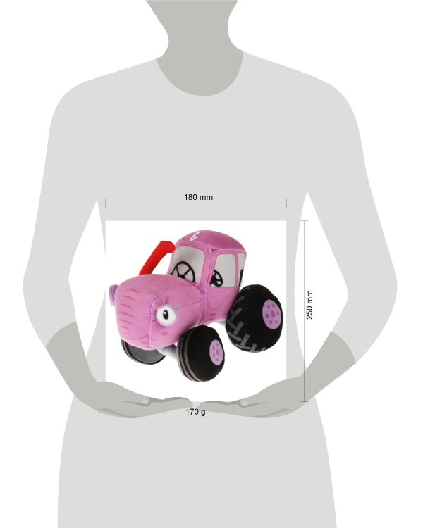 Игрушка мягкая СИНИЙ ТРАКТОР трактор Мила, 18см, озвуч, в пак МУЛЬТИ-ПУЛЬТИ в кор.24шт