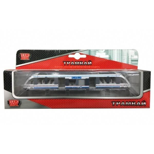 "ТЕХНОПАРК" (Умка) ТРАМВАЙ "ТЕХНОПАРК" МЕТАЛЛ. 16,5СМ В РУСС. КОР. в кор.144шт