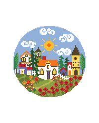 Алмаз. моз. круг, д.24 см с подр,с част. зап, камни разн форм  (18цв) ДОМ С САДОМ. Арт. YKH37
