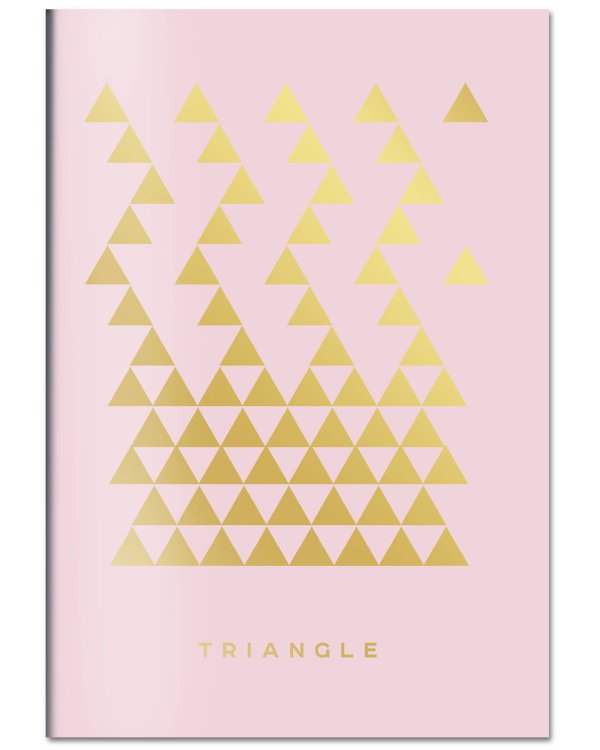 Triangle (розовый). Тетрадь общая (А5, 48 л., зол. фольга, накидка 4 п. полноцвет)