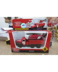 МАШИНА "ТЕХНОПАРК" МЕТАЛЛ. ИНЕРЦ. УРАЛ 12СМ, ОТКРЫВ. ДВЕРИ В РУСС. КОР. в кор.2*24шт