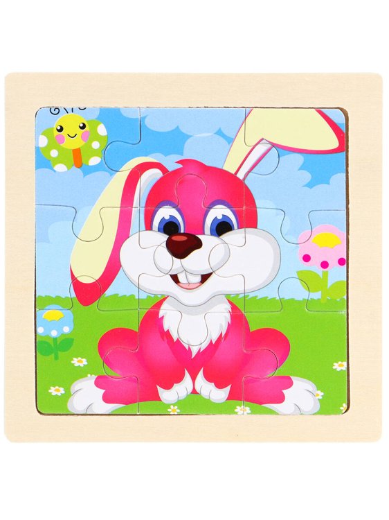 Деревянная пазл-рамка (12x12) "ЗАЙКА" (9 элементов) (арт. G46)