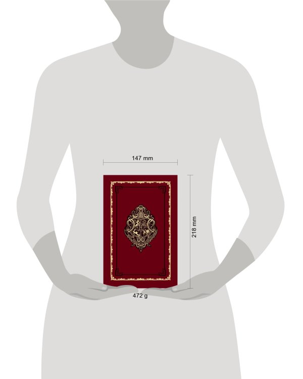 Блокнот. Гарри Поттер. Хогвартс (А5, 192 стр, цветной блок, обложка из красной кожи с золотым тиснением)