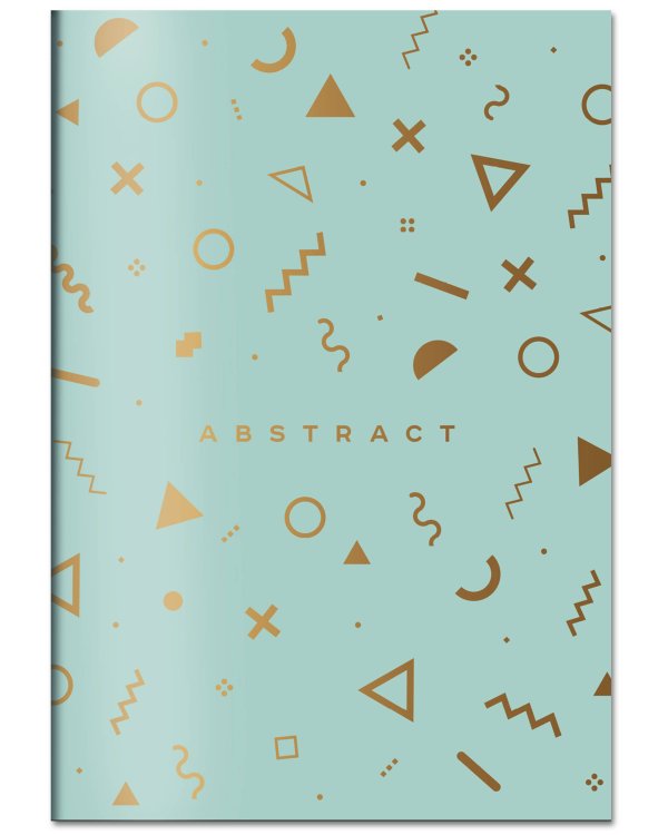 Abstract (мятный). Тетрадь общая (А5, 48 л., зол. фольга, накидка 4 п. полноцвет)