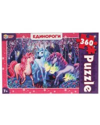 Единороги. Пазлы классические в коробке. Пазл 360 деталей. Умные игры в кор.24шт