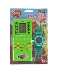 Электронная логическая игра часы динозаврики, блист.14,5*19,2*3см ИГРАЕМ ВМЕСТЕ в кор.2*180шт