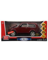 Машина металл свет-звук LADA 4х4, 17 см, дв., кап.,баг.,инер.,борд.,кор. Технопарк в кор.2*12шт