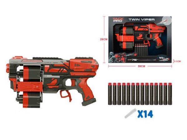 Бластер с софт патронами-22(14 патронов,в коробке) (Арт. 1970207)