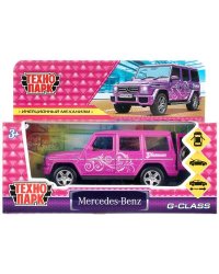 Машина металл MERCEDES-BENZ G-CLASS 12 см, двери, багаж, инерц, фиолет, кор. Технопарк в кор.2*36шт
