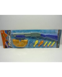 РУЖЬЕ "ИГРАЕМ ВМЕСТЕ" С МЯГКИМИ ПУЛЯМИ И КЕГЛЯМИ НА КАРТ. (РУСС. УП.) в кор.2*36шт