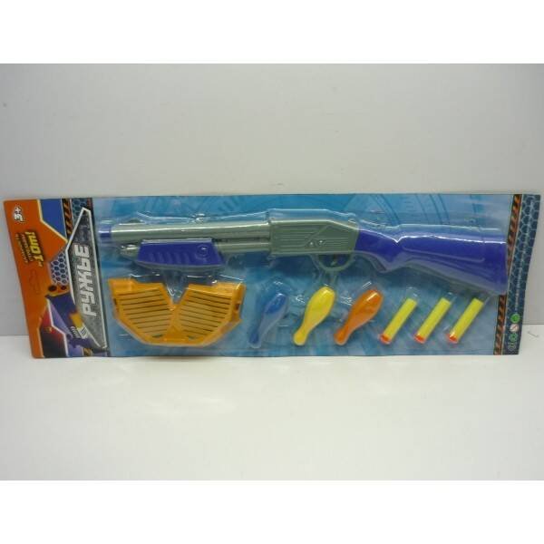 "ИГРАЕМ ВМЕСТЕ" ОРУЖИЕ И ВОЕННЫЕ НАБОРЫ (Умка) РУЖЬЕ "ИГРАЕМ ВМЕСТЕ" С МЯГКИМИ ПУЛЯМИ И КЕГЛЯМИ НА КАРТ. (РУСС. УП.) в кор.2*36шт