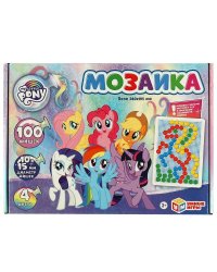 МОЙ МАЛЕНЬКИЙ ПОНИ.  Мозаика пластиковая. 100 фишек. 4 цвета. Поле 280х200мм. Умные игры в кор.16шт