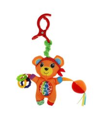 Текстильная игрушка погремушка мишка с мячиком на блистере Умка в кор.250шт