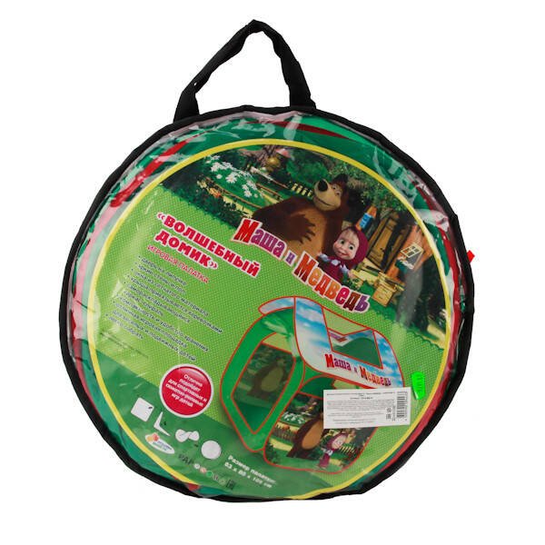 "ИГРАЕМ ВМЕСТЕ" ПАЛАТКИ И КОРЗИНЫ Д/ИГРУШЕК (Умка) ДЕТСКАЯ ИГРОВАЯ ПАЛАТКА "ИГРАЕМ ВМЕСТЕ" "МАША И МЕДВЕДЬ" 83*80*105СМ В СУМКЕ в кор.24шт