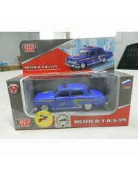 Машина "Технопарк" Металл. Инерц. Газ. Волга 21 Милиция, Открыв. Двери 6405C В Кор. В Кор.3*36Шт