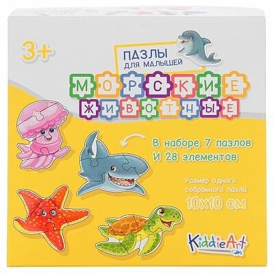 Картонный пазл 7/28 "Морские животные" (28 дет.)