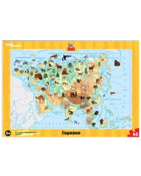 Развивающий пазл "Евразия" (большие) (IQ step)