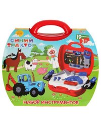 Набор инструментов Синий ТРАКТОР чемодан, 24*10,5*24см ИГРАЕМ ВМЕСТЕ в кор.2*18шт