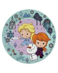 Frozen 2.  Набор бумажных тарелок, мятный, 6 шт d-180 мм (чиби)
