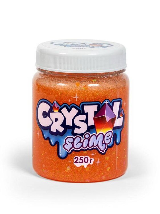 250 гр. (Волшебный мир) Игрушка ТМ «Slime» Crystal slime, апельсиновый, 250г