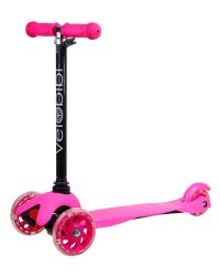 Самокат 3-х колесный (51*11) кол.11/7,6см ПВХ со свет.,макс.40кг, розовый, пакет (Арт. CR-S4-01PK)
