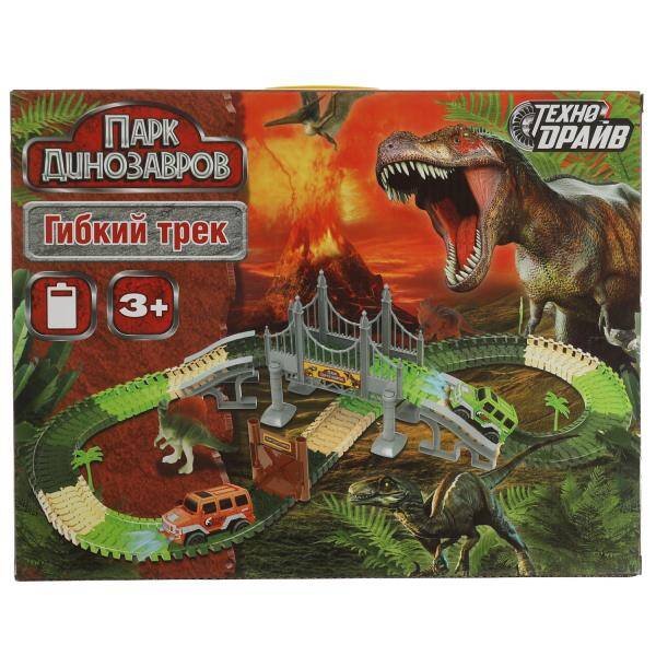 ТРЕКИ (Умка) Трек гибкий ПАРК динозавров на бат.кор.33*22,5*5см ТЕХНОДРАЙВ в кор.2*18шт