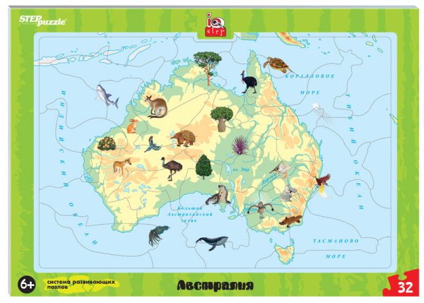 Развивающий пазл "Австралия" (большие) (IQ step)