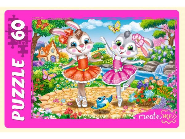 ПАЗЛЫ 60 элементов. ЗАЙКИ БАЛЕРИНЫ (Арт. П60-7148)