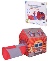 Палатка игровая с туннелем (95x72x102 см, туннель 46х90 см) "Пожарная станция" (в кор.) ( Арт. 8322)