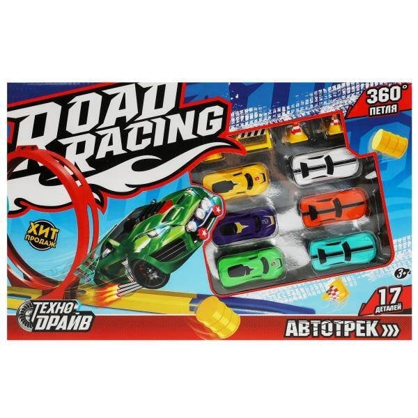 ТРЕКИ (Умка) Автотрек петля 360, 6 машинок, кор.39*25*4см ТЕХНОДРАЙВ в кор.2*36шт