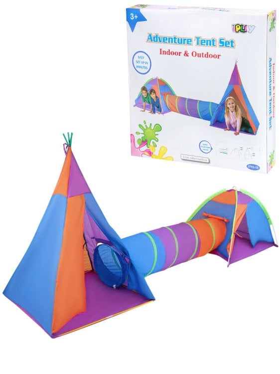 Палатка игровая с туннелем (340x112x135 см) "Забавные игры-4" (в коробке) ( Арт. 8703-16)