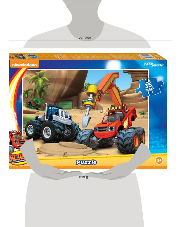 Мозаика "puzzle" 35 MAXI "Вспыш и чудо-машинки" (Никелодеон)