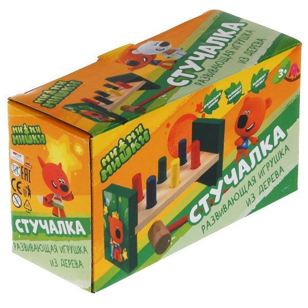 Игрушка деревянная Ми-ми-мишки стучалка 6 цилиндров Буратино в кор.60шт
