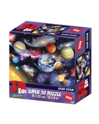 Пазл Super 3D «Планеты», 100 детал., 5+ Размер собранного пазла 31 х 23см.(арт.13720) игр.-голов.