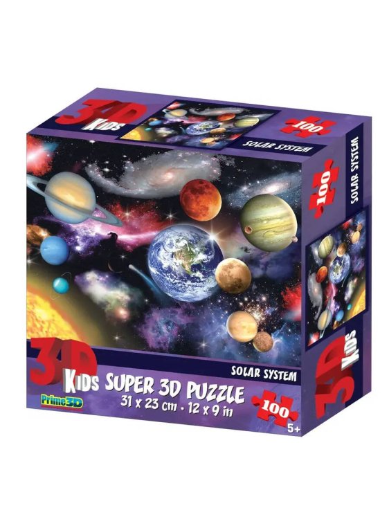 Пазл Super 3D «Планеты», 100 детал., 5+ Размер собранного пазла 31 х 23см.(арт.13720) игр.-голов.